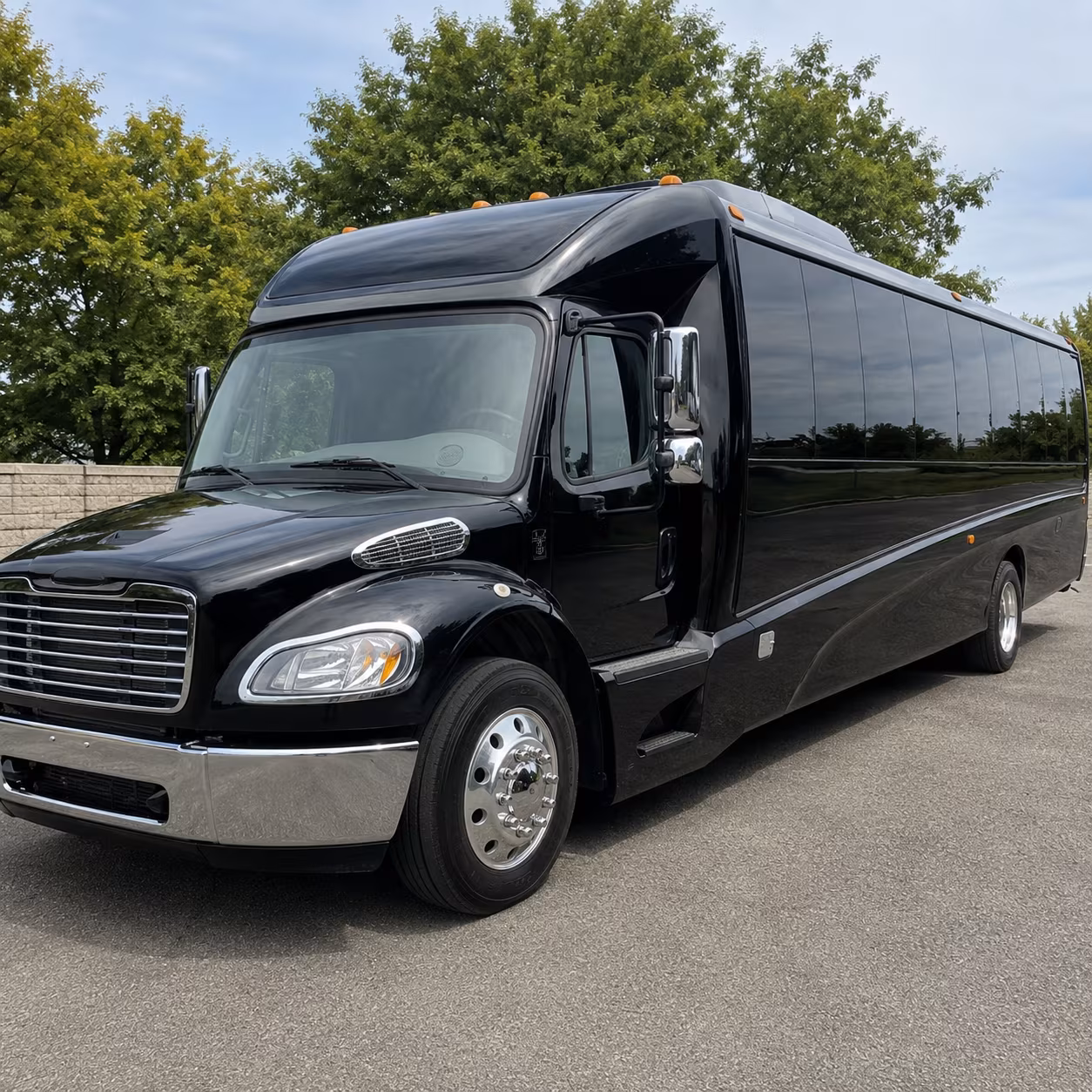 accessible and senior friendly church shuttle buses in orange