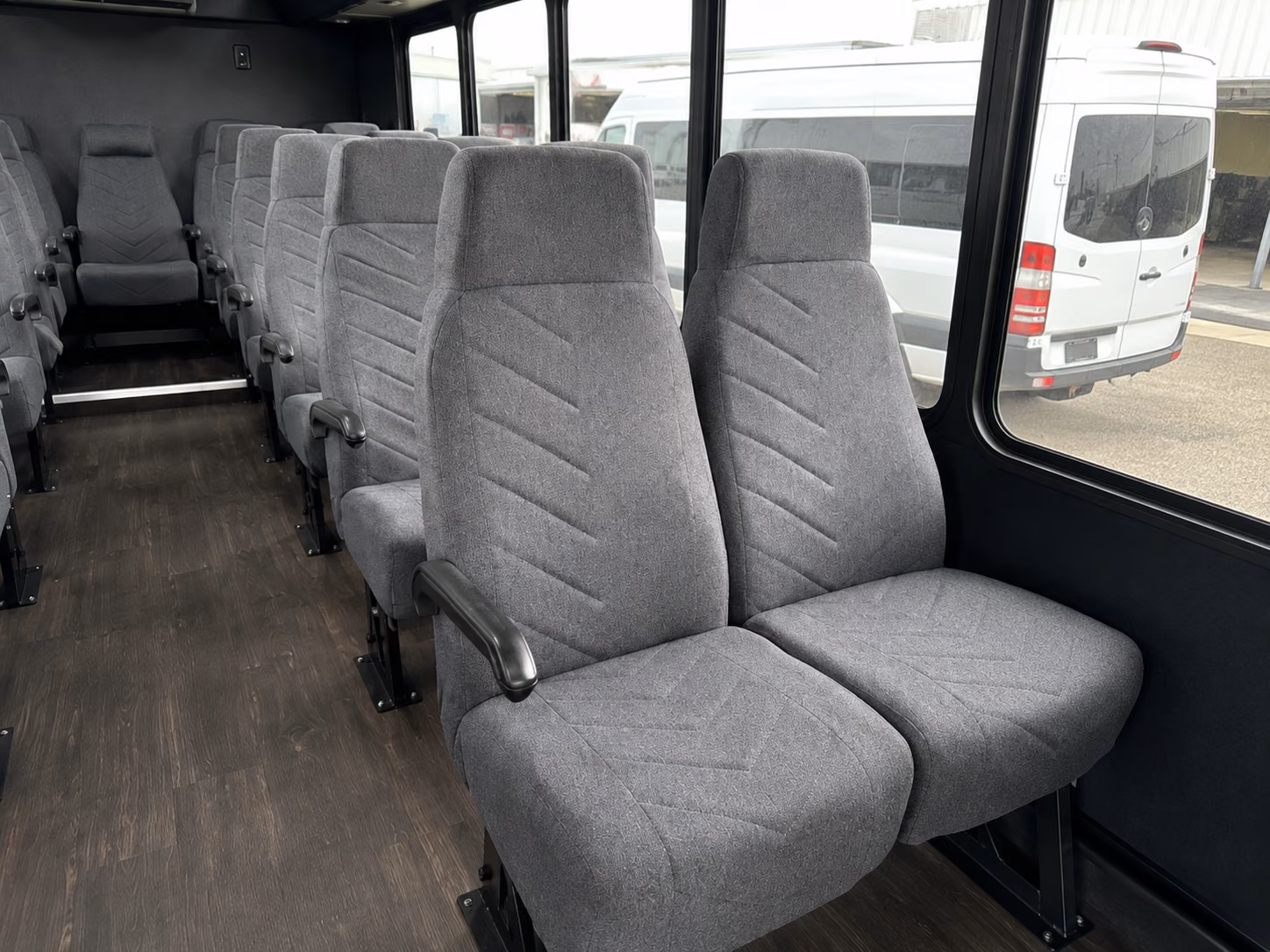 orange 15 passenger minibus interior