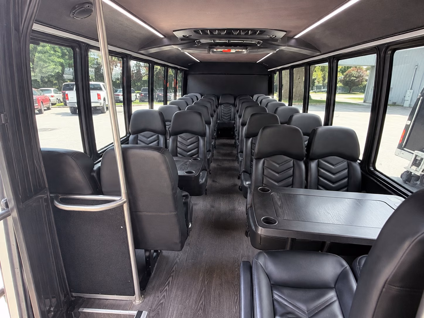 orange 20 passenger minibus interior