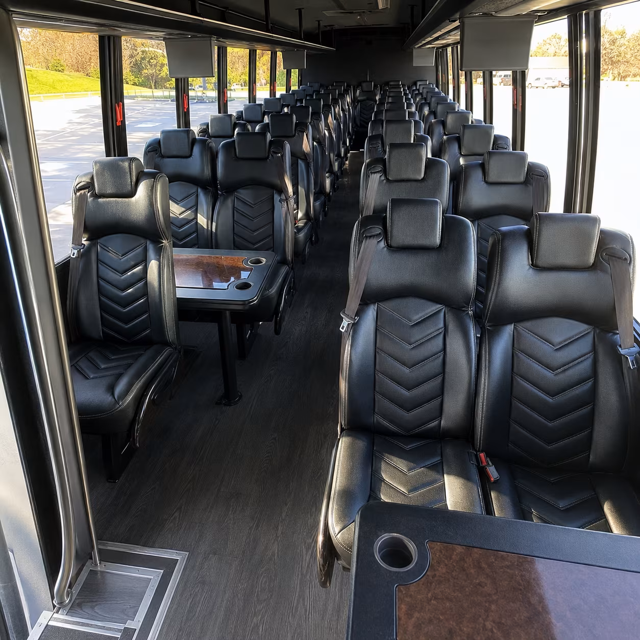 orange 30 passenger minibus interior