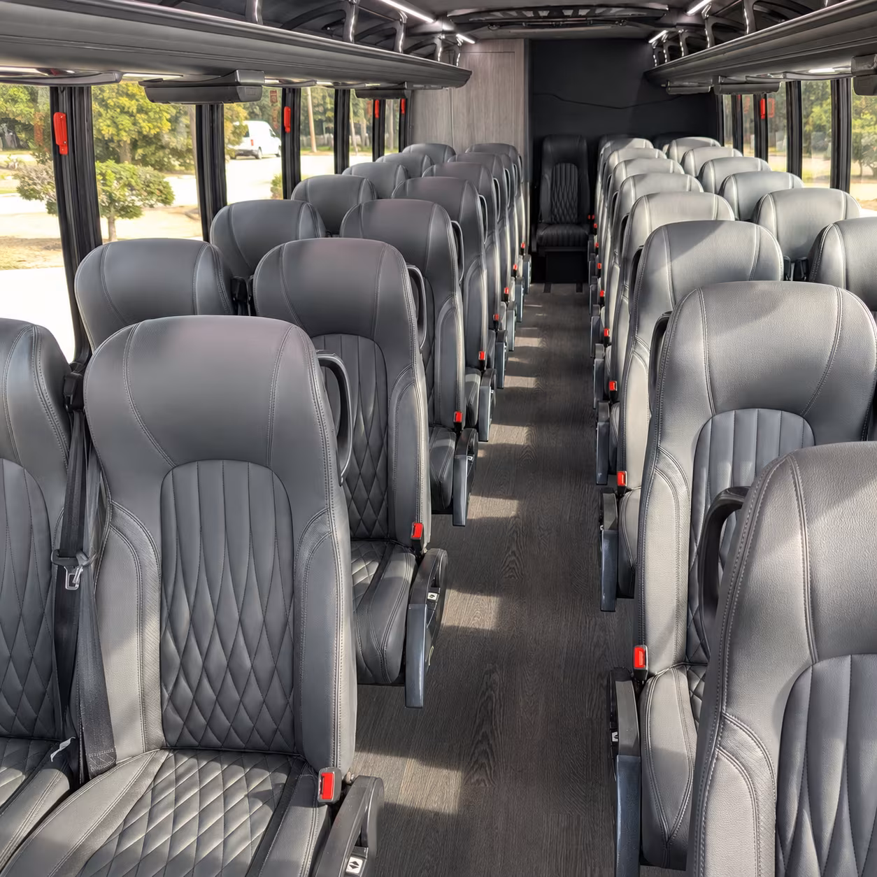 orange 35 passenger minibus interior