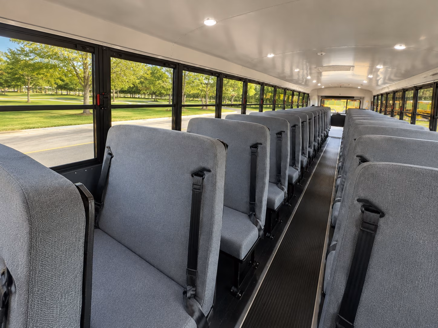orange school bus interior