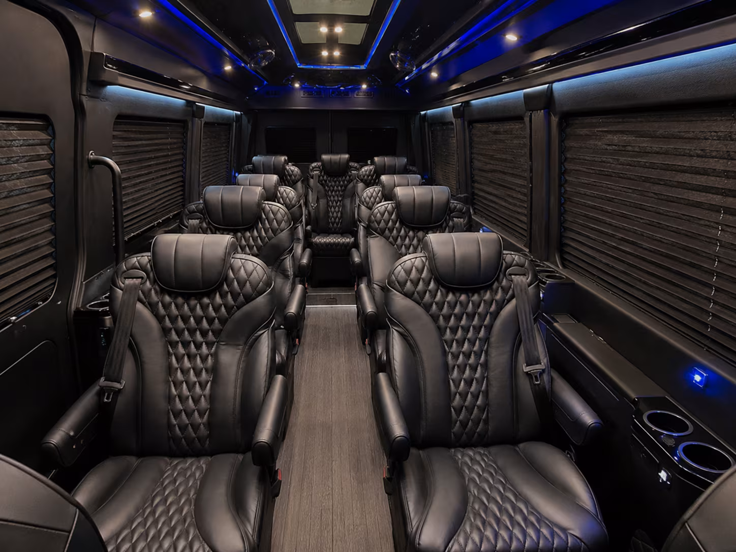 orange sprinter van with driver interior