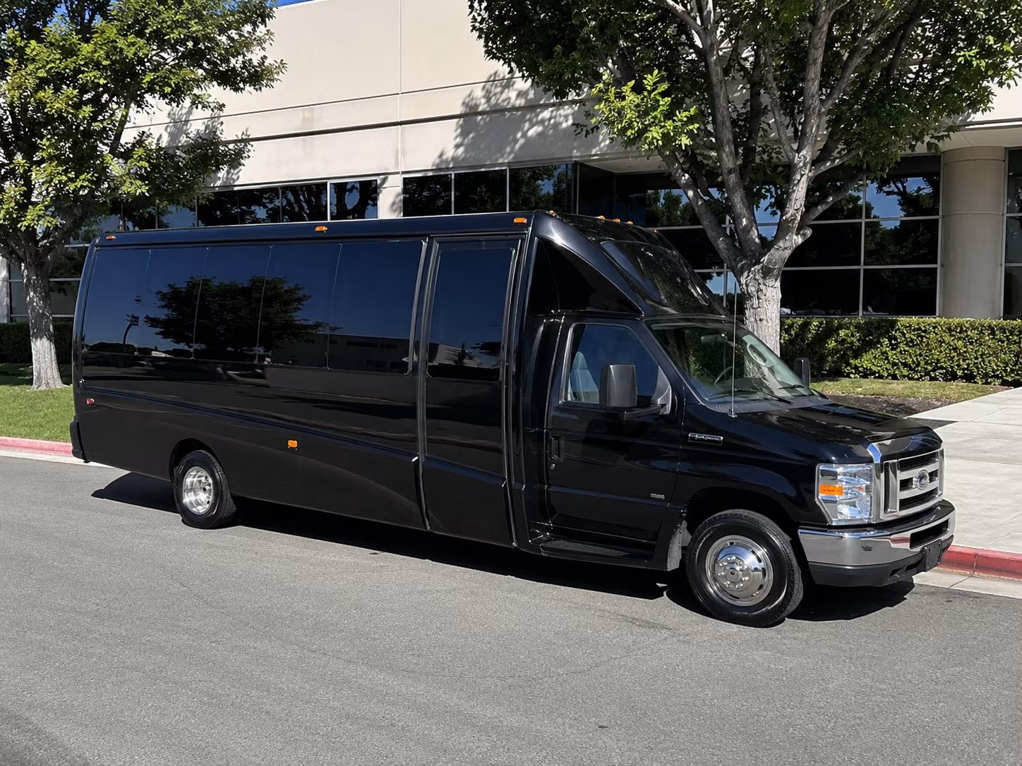 orange wedding party bus rental